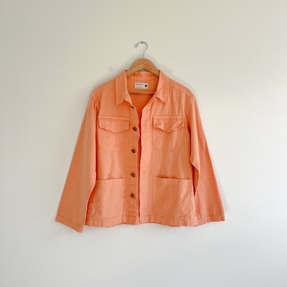 Back Beat Co Hemp Organic Cotton Orange Sustainable Jacket Size Large